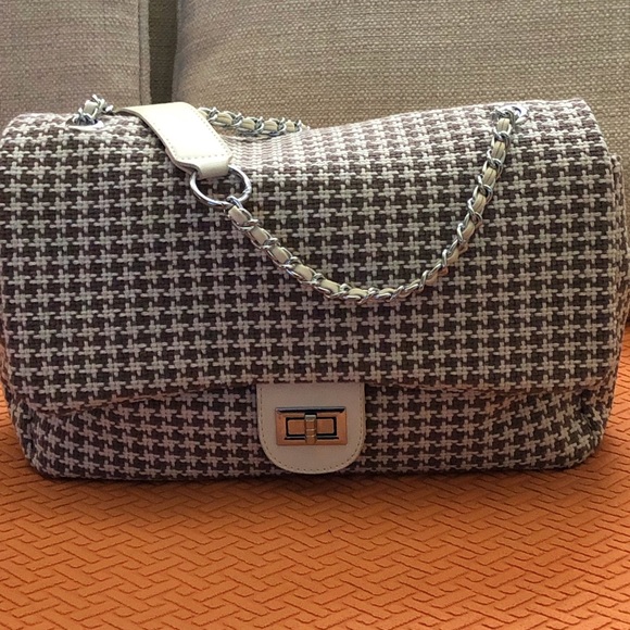 Tweed flap bag unstructured NWOT - Picture 4 of 11